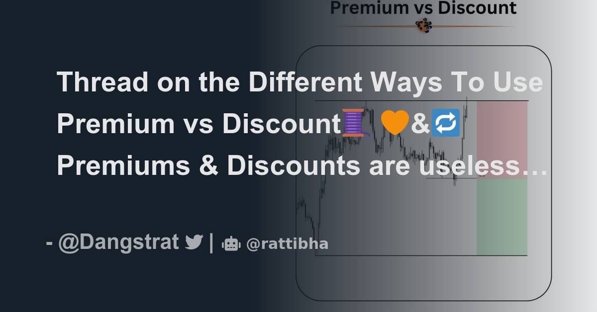 Thread on the Different Ways To Use Premium vs Discount🧵 🧡&🔁 Thread