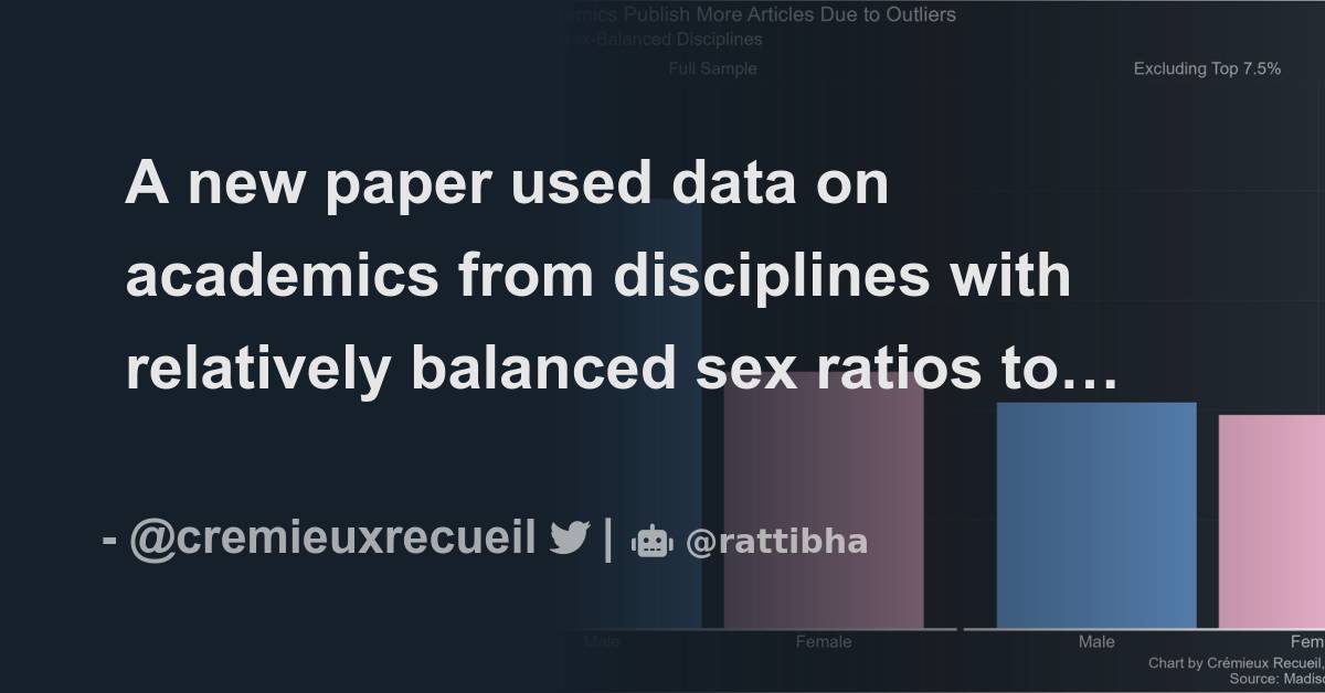 A New Paper Used Data On Academics From Disciplines With Relatively