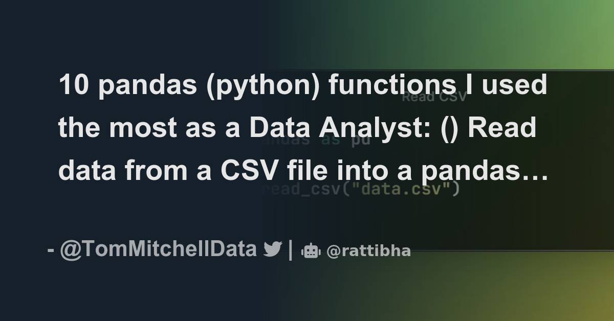 10 pandas python functions i used the most as a data analyst