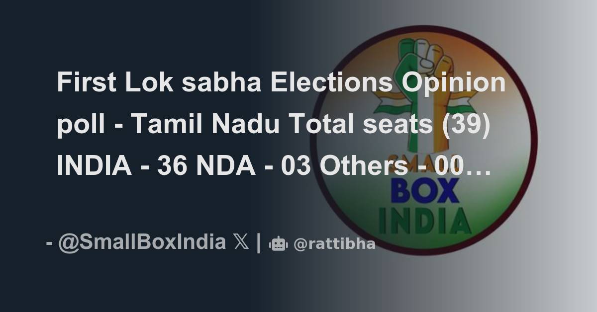 First Lok sabha Elections Opinion poll - Tamil Nadu Total seats (39 ...