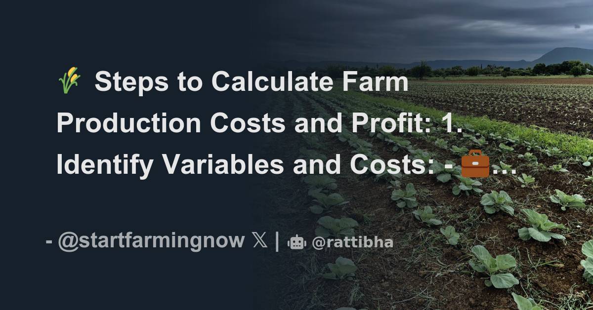 🌾 Steps to Calculate Farm Production Costs and Profit 1. Identify