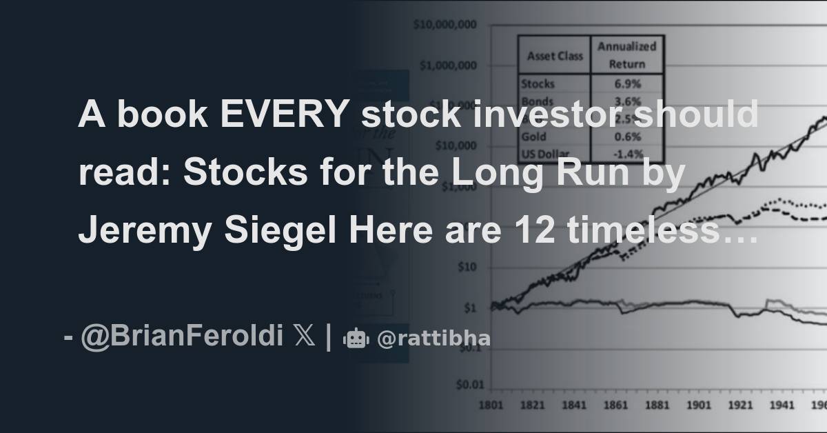 A book EVERY stock investor should read Stocks for the Long Run by