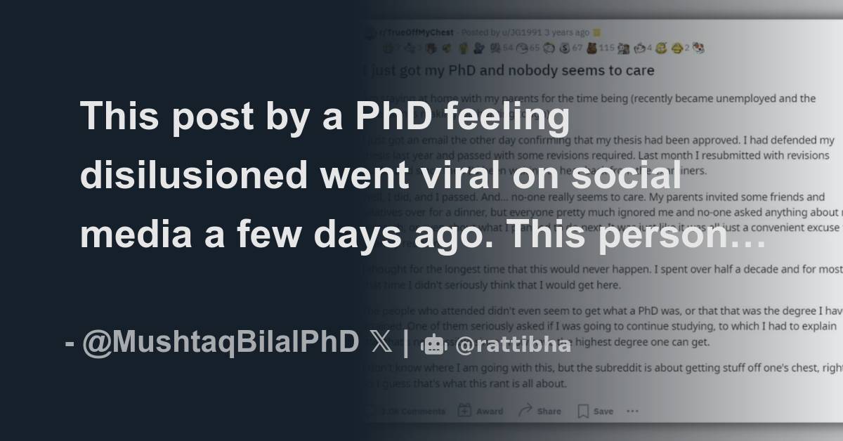 phd and unemployed reddit