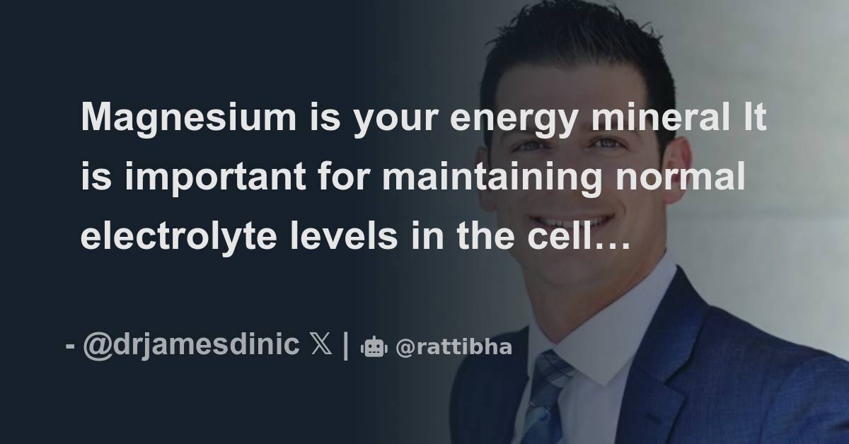 Magnesium is your energy mineral It is important for maintaining normal
