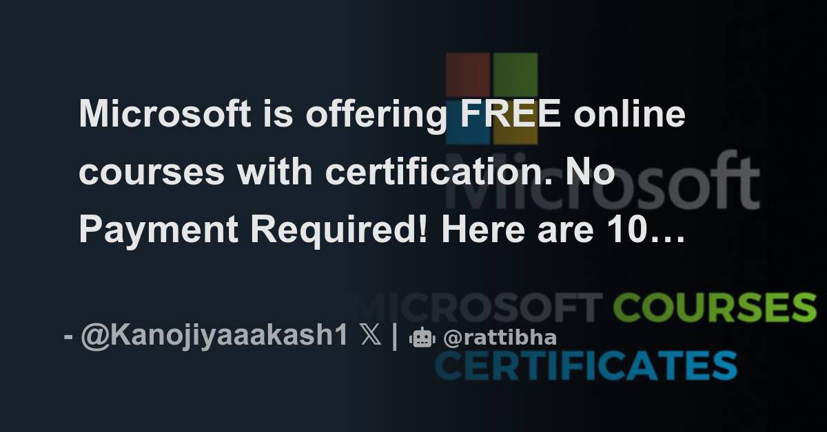 10 FREE Microsoft online courses with certification 