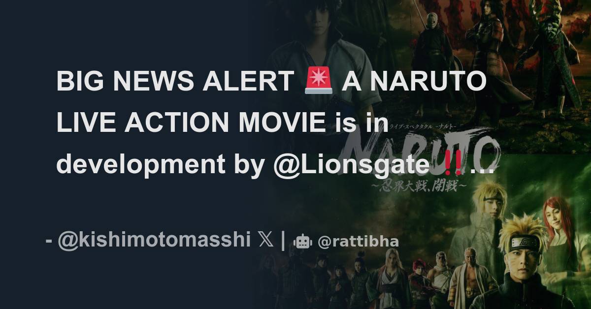 AnimeVortex - ALERTA DE GRANDES NOTÍCIAS 🚨 UM FILME DE AÇÃO AO VIVO DE  NARUTO está em desenvolvimento por @Lionsgate ‼️ Tasha Huo, que escreveu  The Witcher na Netflix, concluiu um novo