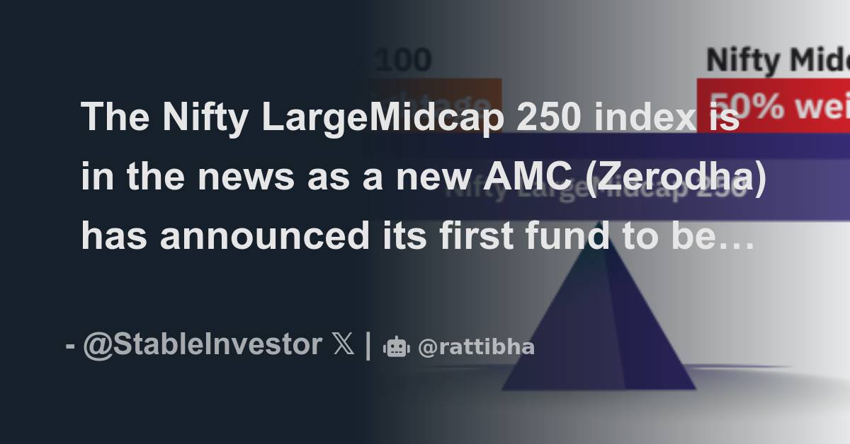 The Nifty LargeMidcap 250 Index Is In The News As A New AMC (Zerodha ...