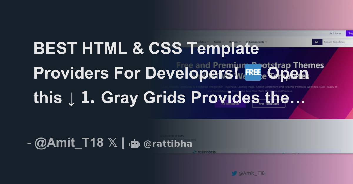 BEST HTML & CSS Template Providers For Developers! 🆓 Open this ↓ ...