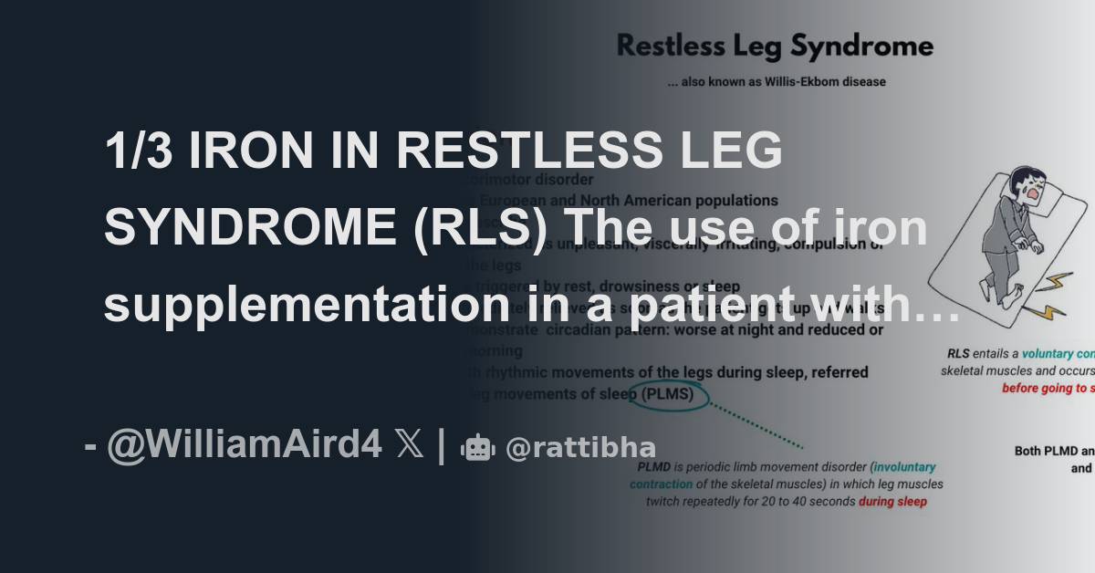 1/3 IRON IN RESTLESS LEG SYNDROME (RLS) The use of iron supplementation