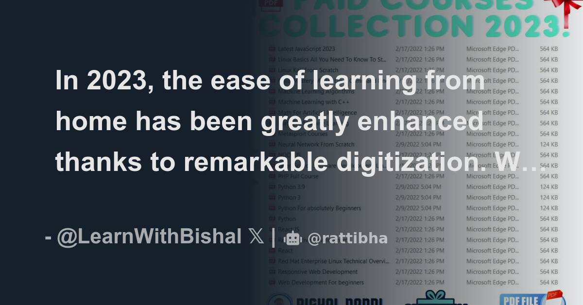 In 2023 the ease of learning from home has been greatly enhanced