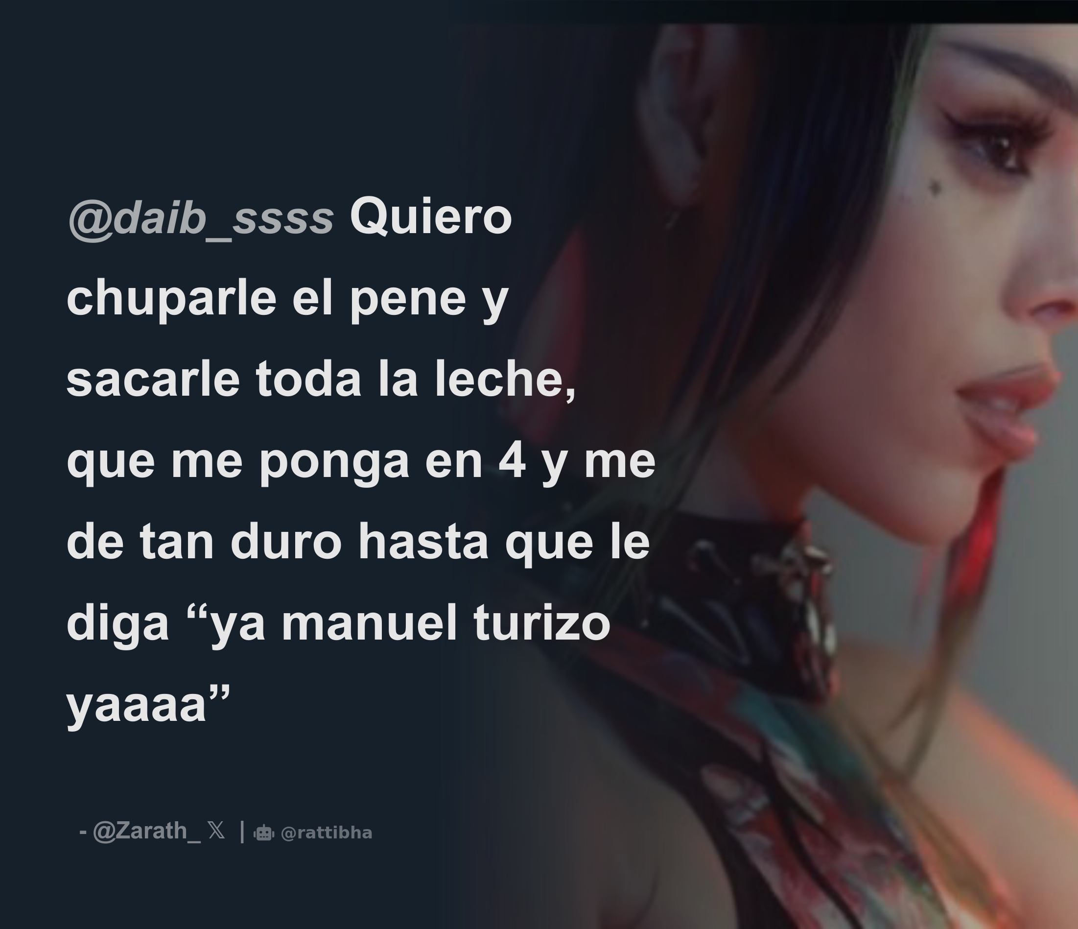 daib_ssss Quiero chuparle el pene y sacarle toda la leche, que me ponga en  4 y me de tan duro hasta que le diga “ya manuel turizo yaaaa” - Download  Tweet Image