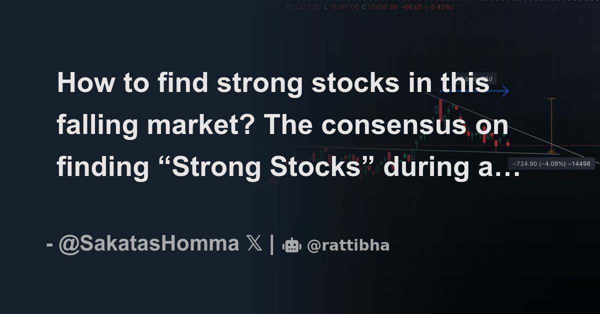 How to find strong stocks in this falling market? The consensus on
