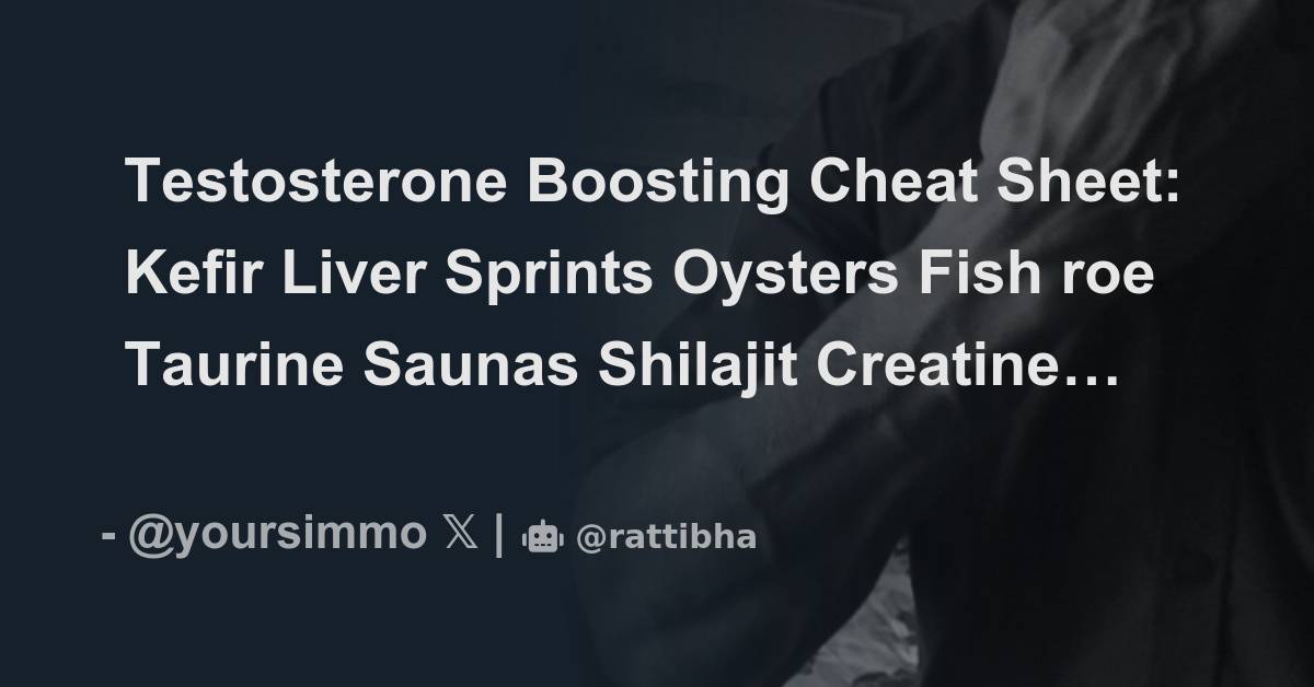 Testosterone Boosting Cheat Sheet Kefir Liver Sprints Oysters Fish roe