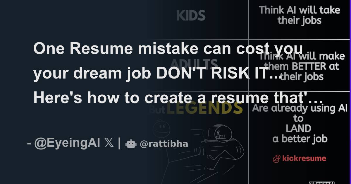 One Resume mistake can cost you your dream job DON'T RISK IT... Here's