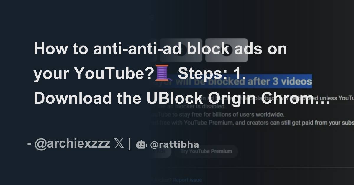 How to antiantiad block ads on your YouTube?🧵 Steps 1. Download the