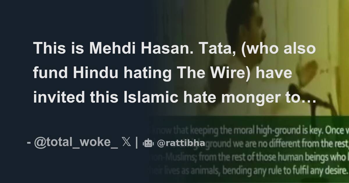 Tata Lit Live' invites Hinduphobic 'journalist' Mehdi Hasan as speaker