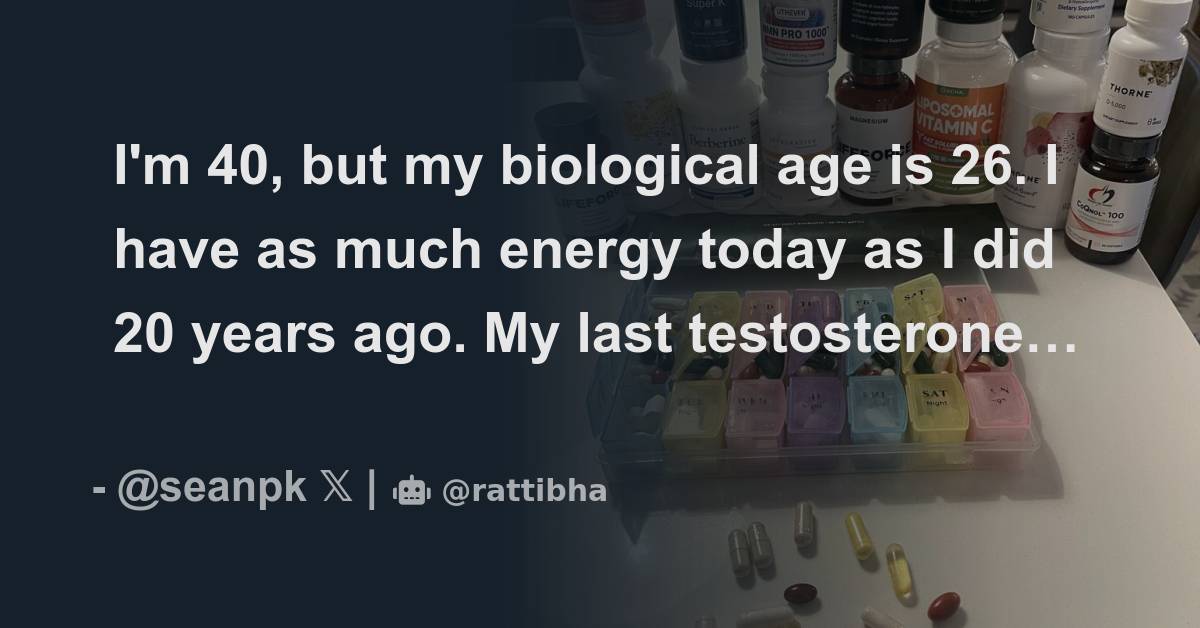 I m 40 but my biological age is 26 i have as much energy today as i