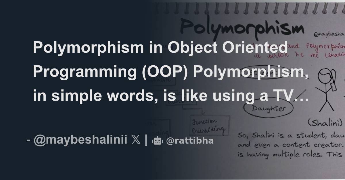 Polymorphism in Object Oriented Programming (OOP) Polymorphism, in ...