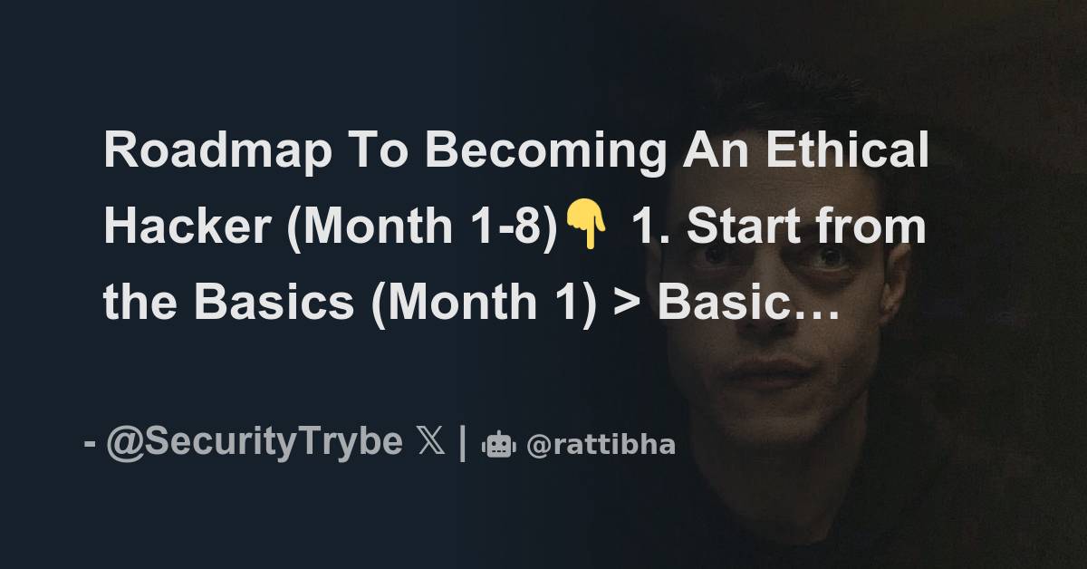 Roadmap To Becoming An Ethical Hacker (Month 1-8)👇 - Thread From ...