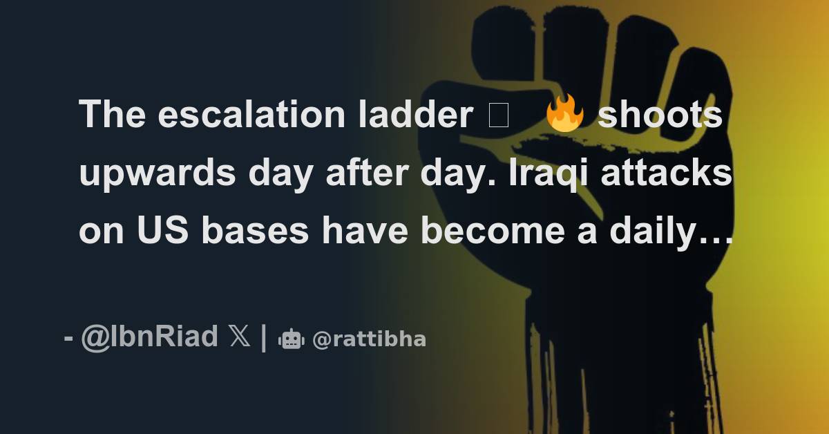 The escalation ladder 🪜🔥 shoots upwards day after day. Iraqi attacks on