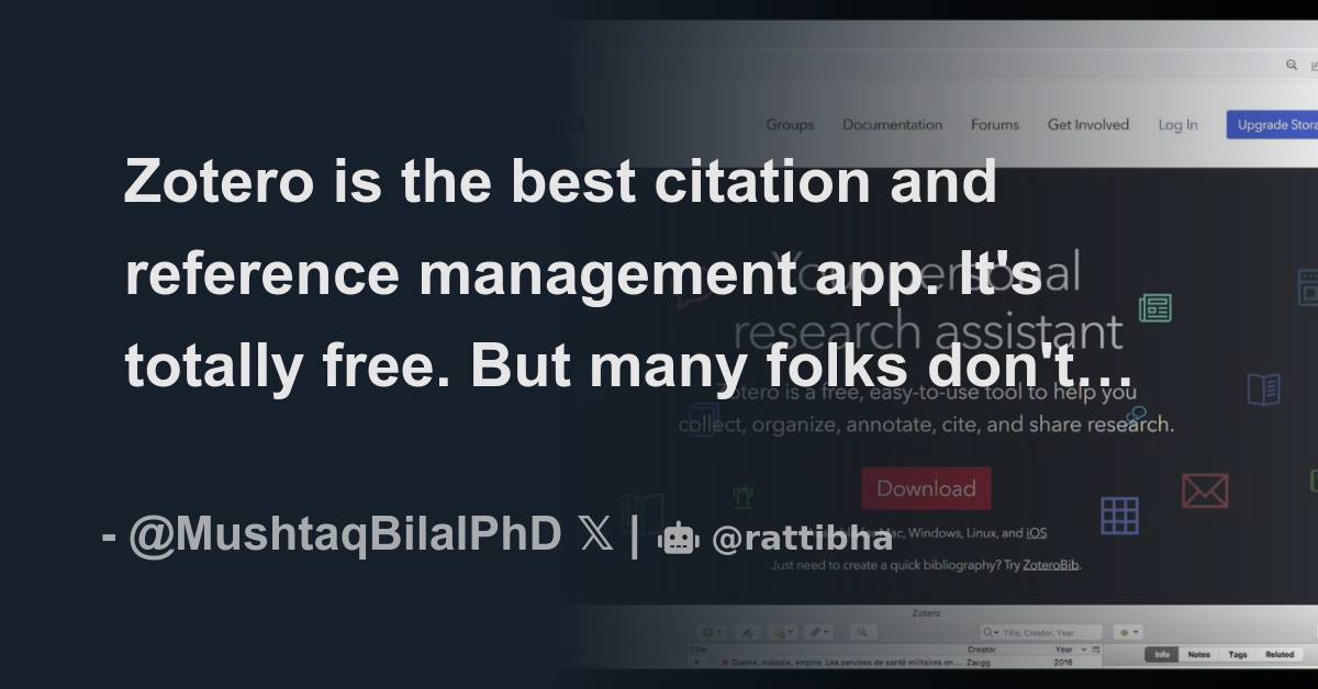 Zotero is the best citation and reference management app. It's totally