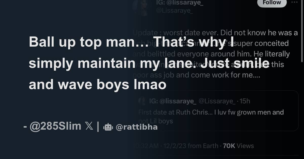 Ball up top man… Thread from 285 LaFrederic 285Slim Rattibha