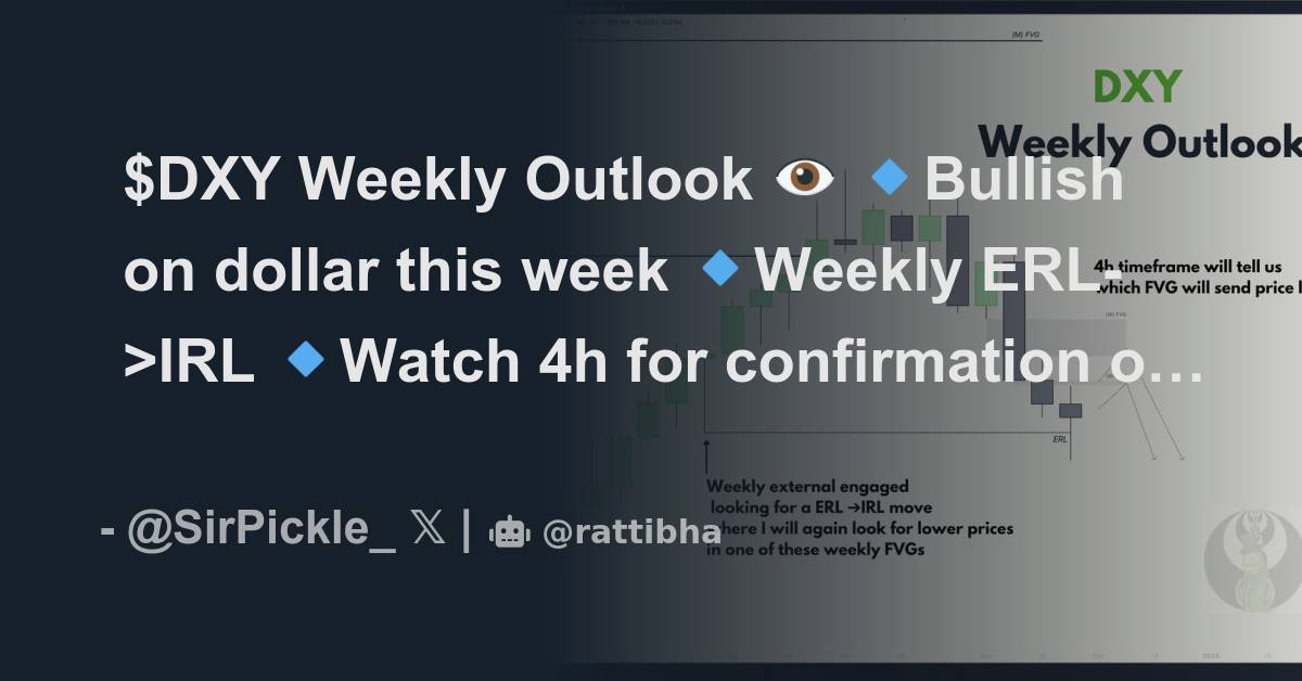 $DXY Weekly Outlook 👁️ 🔹Bullish on dollar this week 🔹Weekly ERL->IRL 🔹 ...