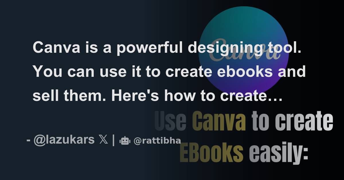 Canva is a powerful designing tool. You can use it to create ebooks and ...