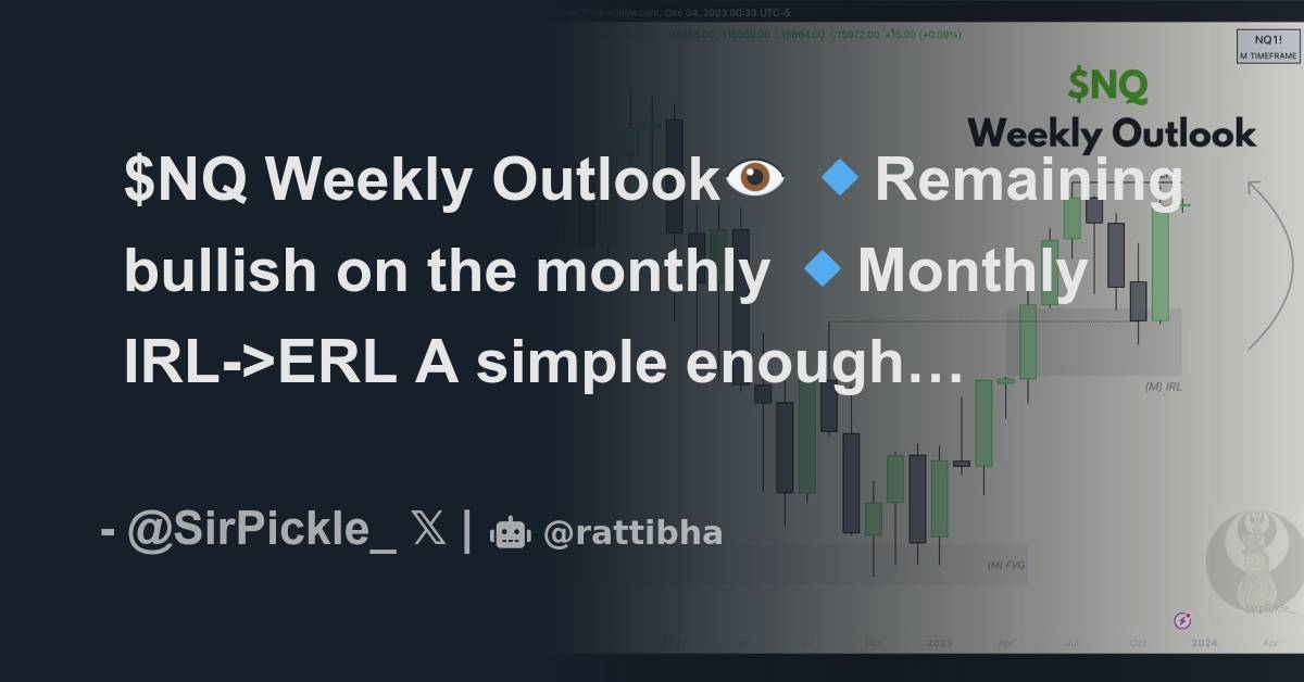 $NQ Weekly Outlook👁️ 🔹Remaining bullish on the monthly 🔹Monthly IRL ...