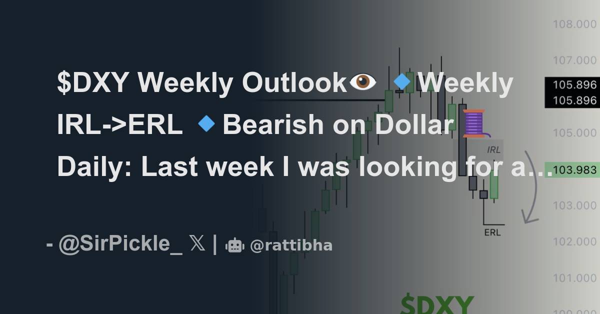 $DXY Weekly Outlook👁️ 🔹Weekly IRL->ERL 🔹Bearish on Dollar 🧵 - Thread ...