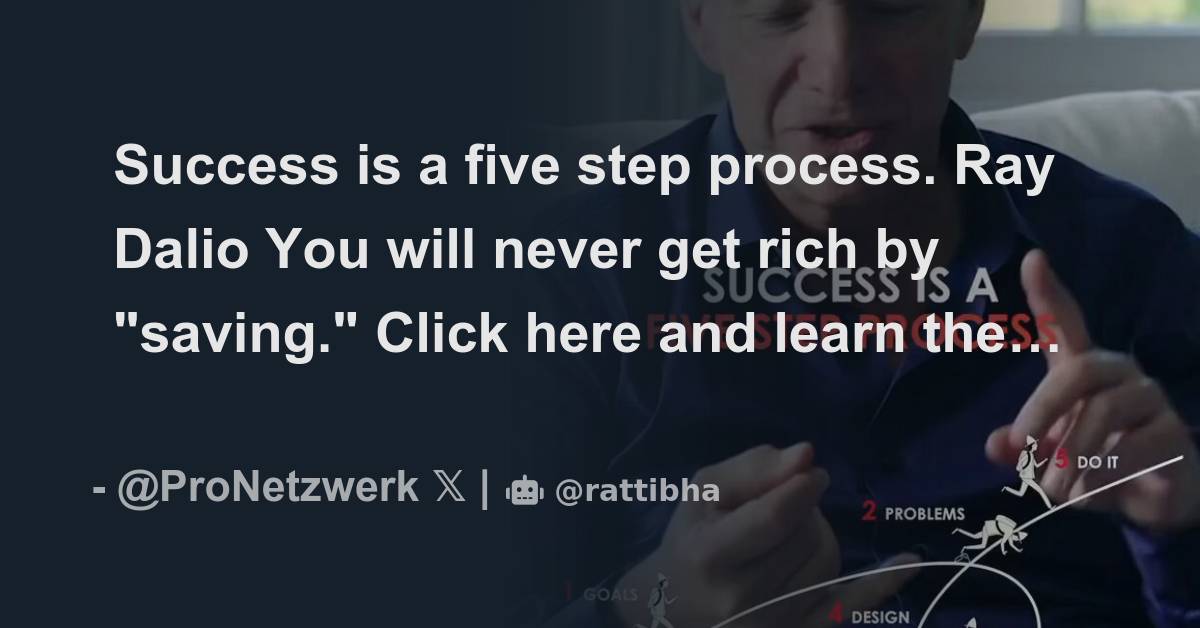 Success is a five step process. Ray Dalio - Thread from Prosperity ...