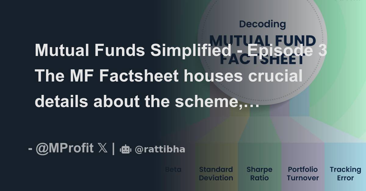 Mutual Funds Simplified Episode 3 The MF Factsheet houses crucial