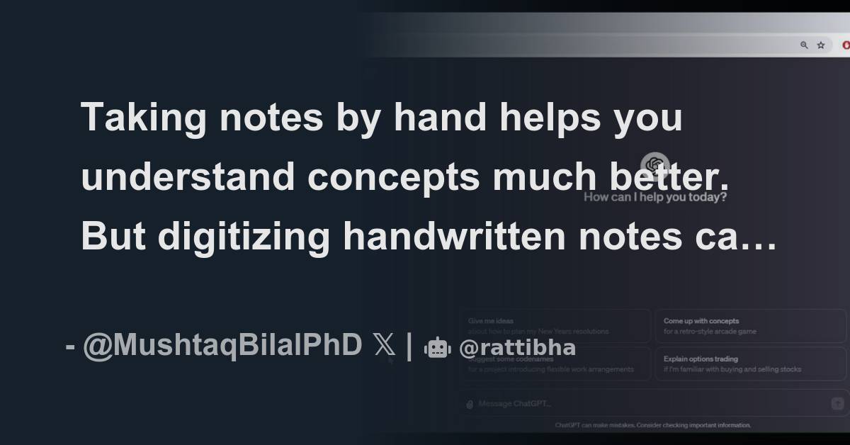 Taking notes by hand helps you understand concepts much better. But
