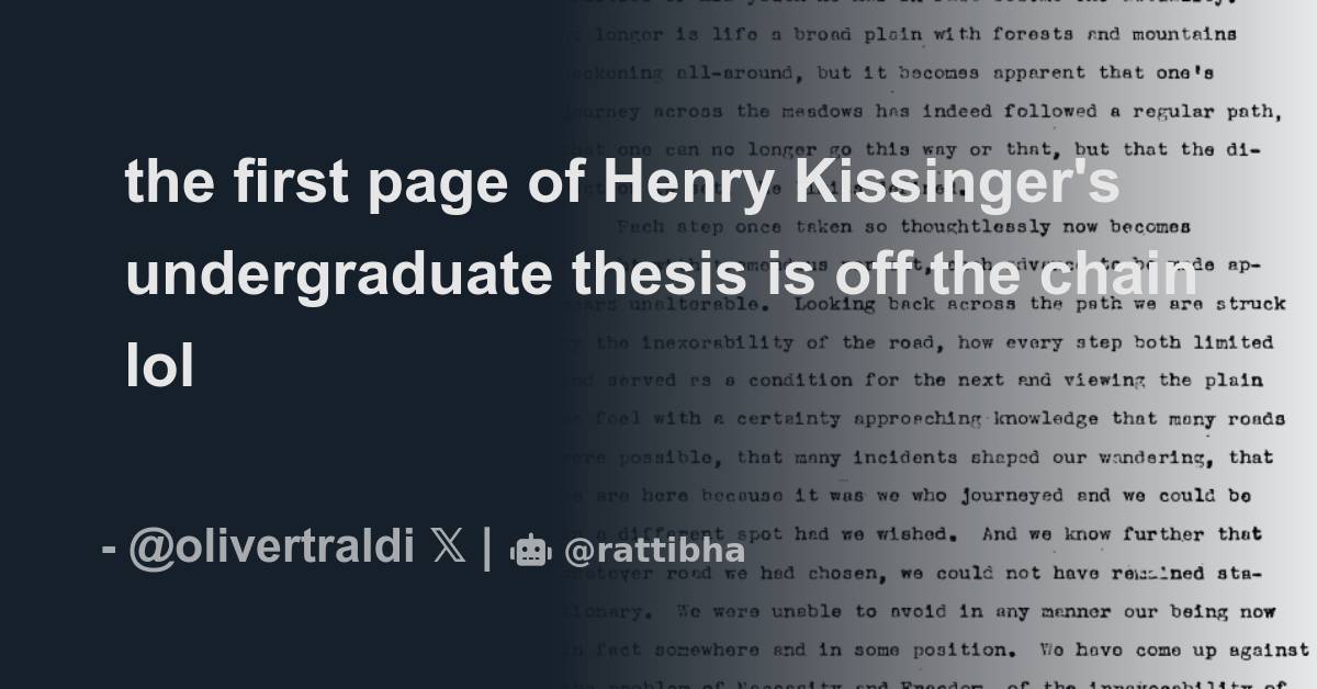 kissinger undergraduate thesis