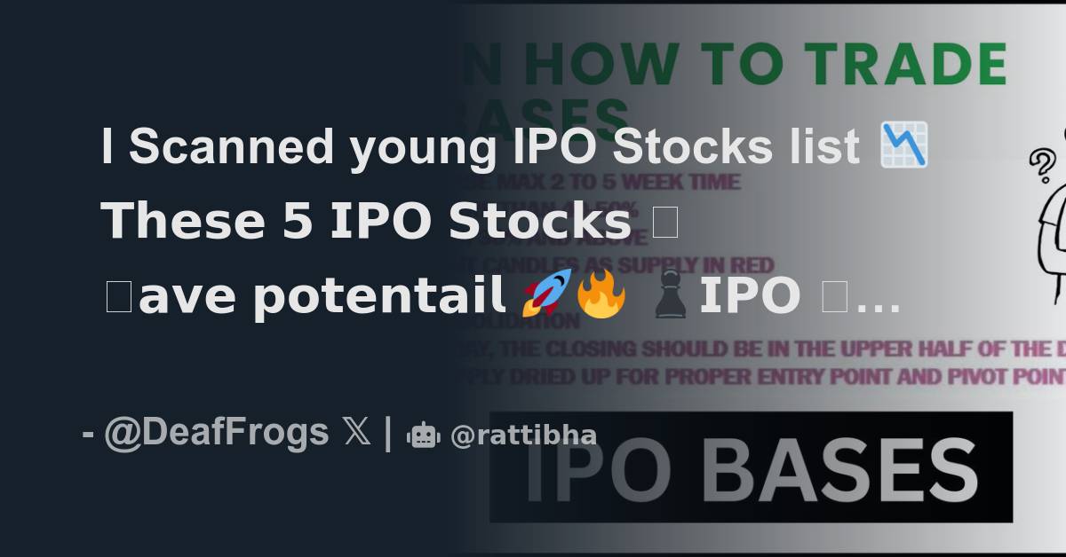 I Scanned young IPO Stocks list 📉 𝗧𝗵𝗲𝘀𝗲 𝟱 𝗜𝗣𝗢 𝗦𝘁𝗼𝗰𝗸𝘀 𝗵𝗮𝘃𝗲 𝗽𝗼𝘁𝗲𝗻𝘁𝗮𝗶𝗹 🚀🔥 ...