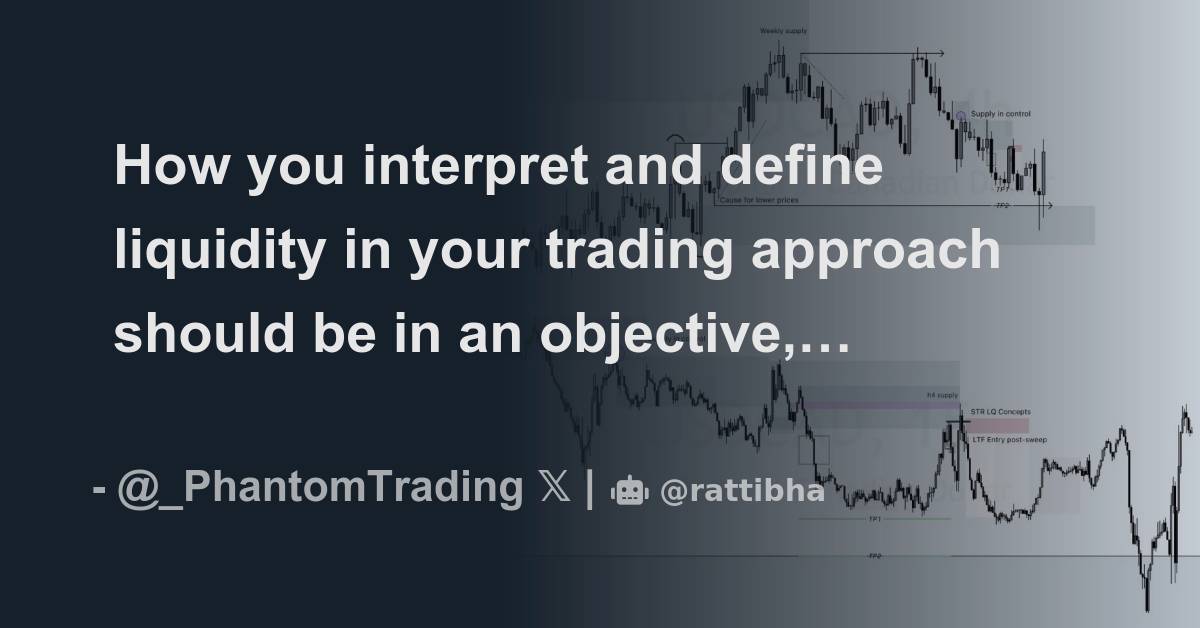 How you interpret and define liquidity in your trading approach should