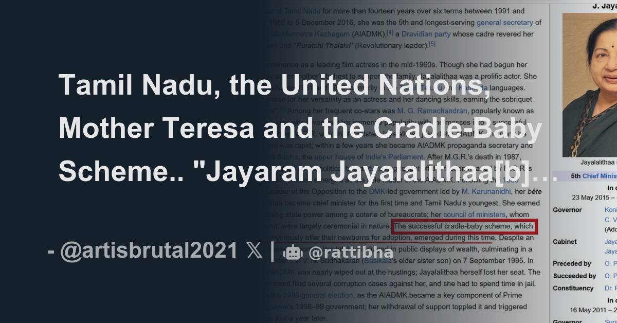 Tamil Nadu, the United Nations, Mother Teresa and the CradleBaby