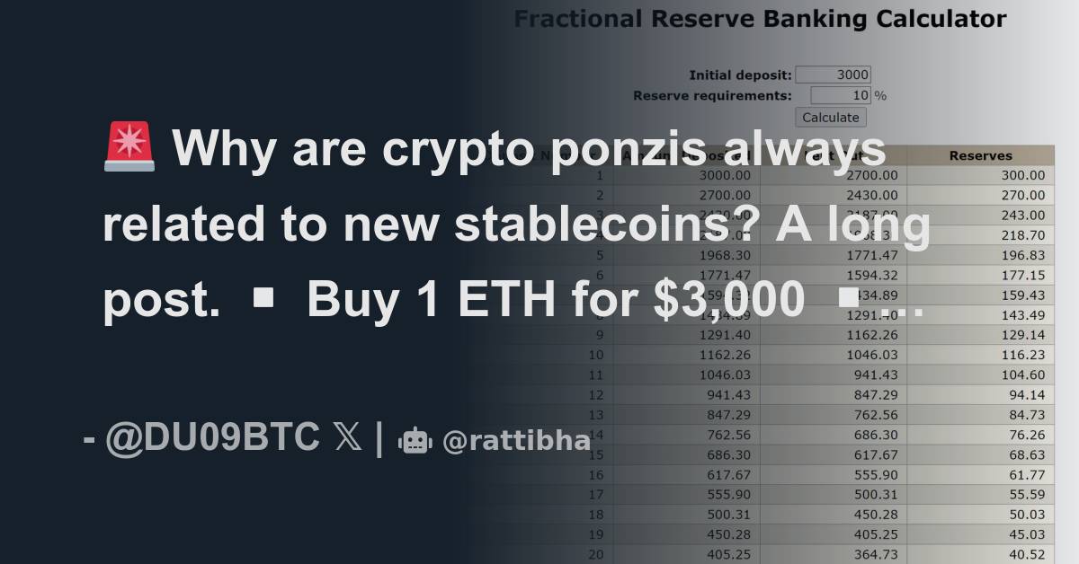 🚨 Why are crypto ponzis always related to new stablecoins? A long post