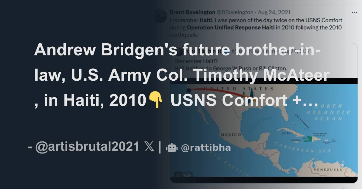 Andrew Bridgen's future brother-in-law, U.S. Army Col. Timothy McAteer ...