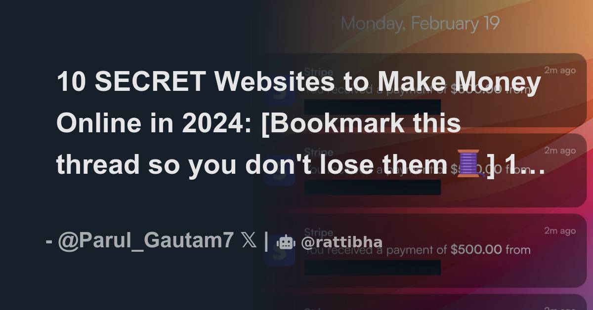 10 secret websites to make money online in 2024 bookmark this thread