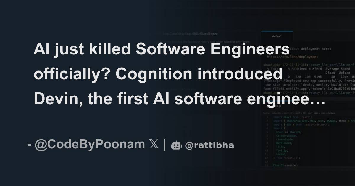 AI just killed Software Engineers officially? Cognition introduced ...