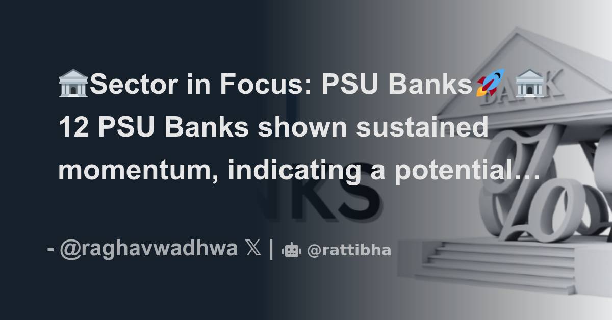 🏦Sector in Focus: PSU Banks🚀 🏦12 PSU Banks shown sustained momentum ...