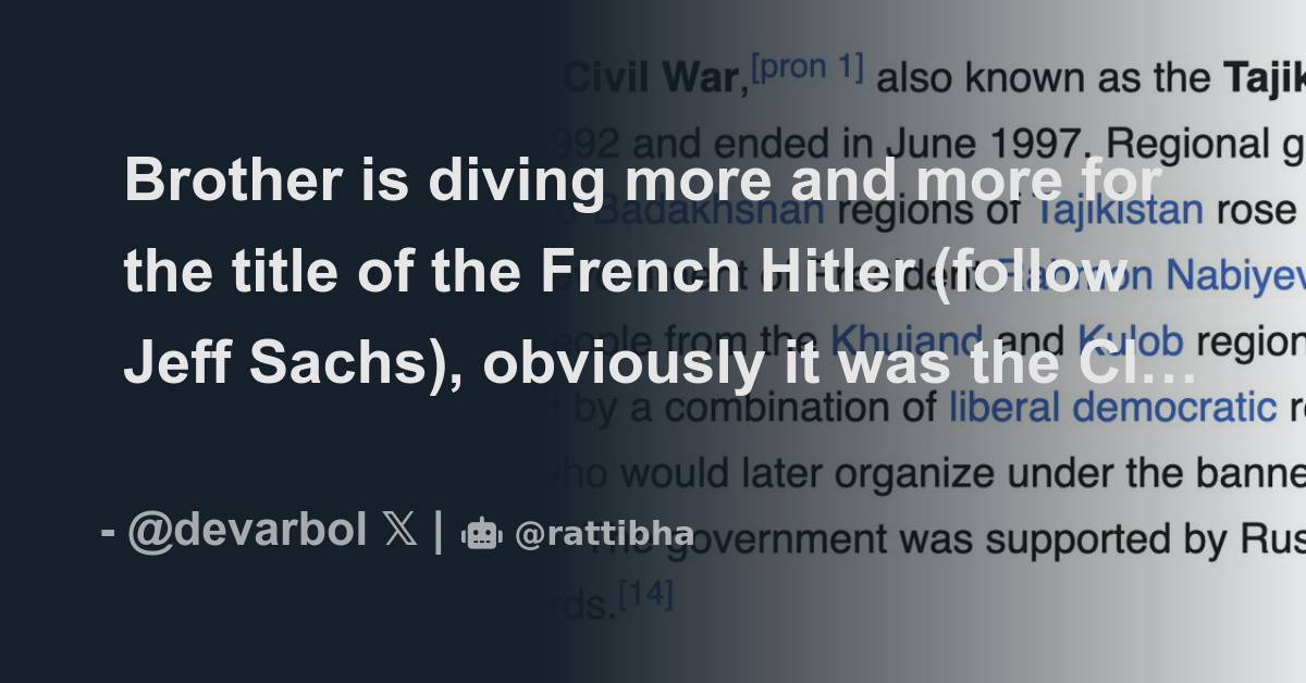 Brother is diving more and more for the title of the French Hitler ...