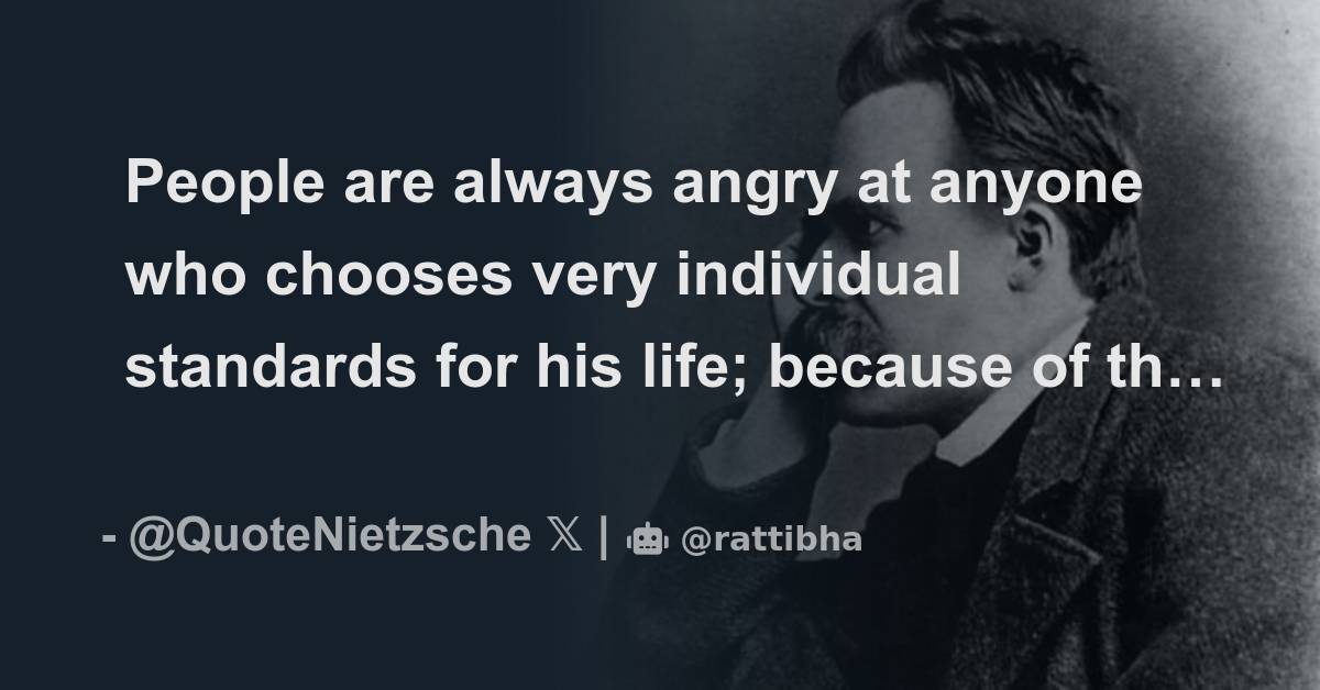 People are always angry at anyone who chooses very individual standards ...