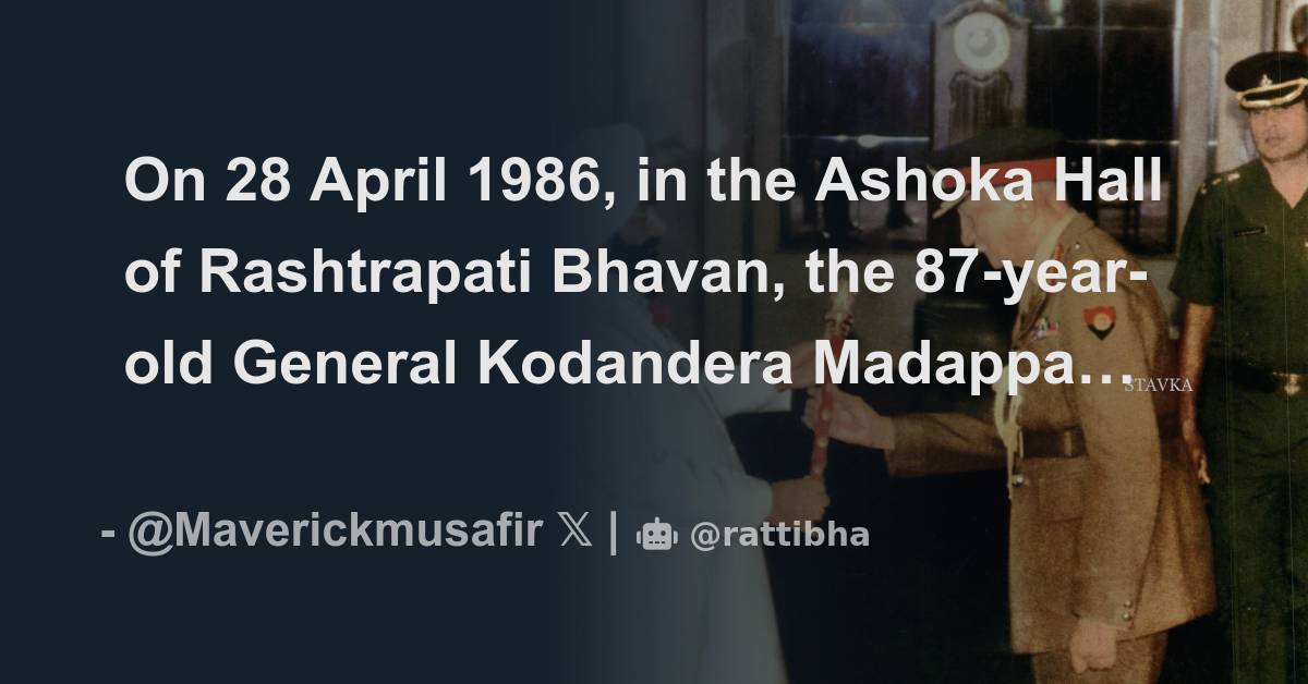 On 28 April 1986, in the Ashoka Hall of Rashtrapati Bhavan, the 87-year ...