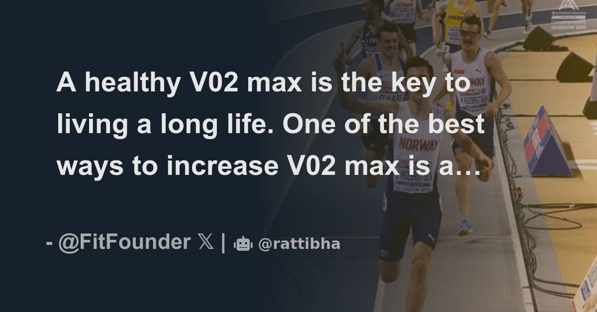 A healthy V02 max is the key to living a long life. One of the best ways to increase V02 max is
