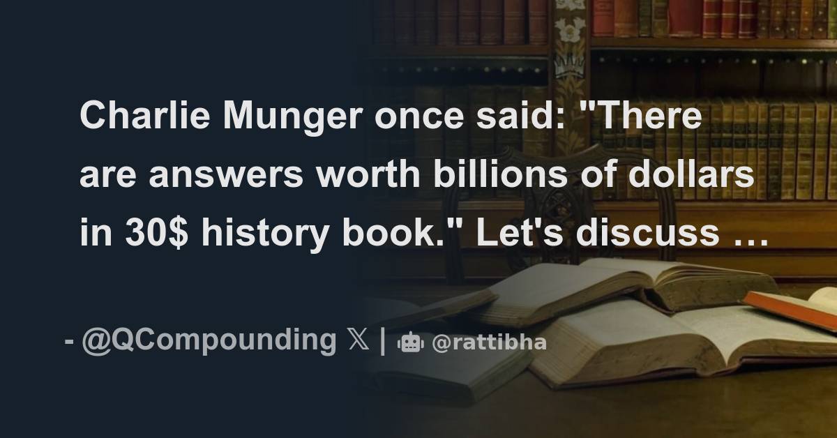 Charlie Munger once said: 