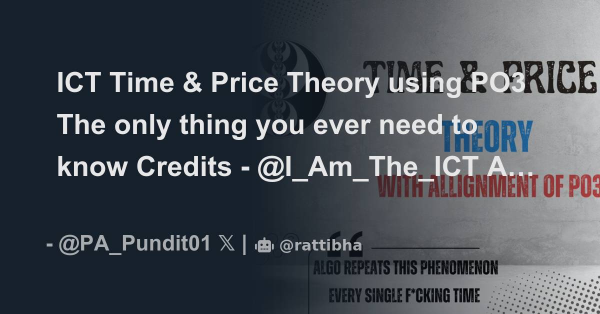 ICT Time & Price Theory using PO3 The only thing you ever need to know ...