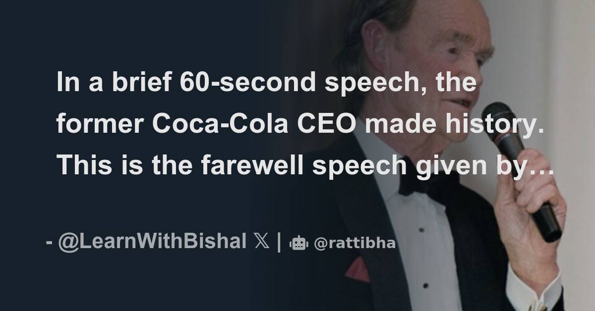 In a brief 60 second speech the former coca cola ceo made history