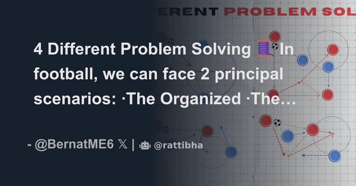 4 Different Problem Solving 🧵 In football, we can face 2 principal ...